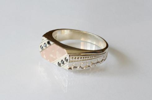 Срібний перстень  з накладками з золота